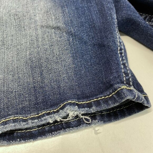 Silver Suki Mid Shorts Sz 27 (28"Waist) Stretch Denim Jean Dark Wash Distress - Picture 10 of 12